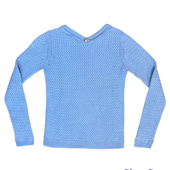 Light Blue Knit Sweater Small - Hampton Republic 27 woven cotton pullover - Picture 7 of 7